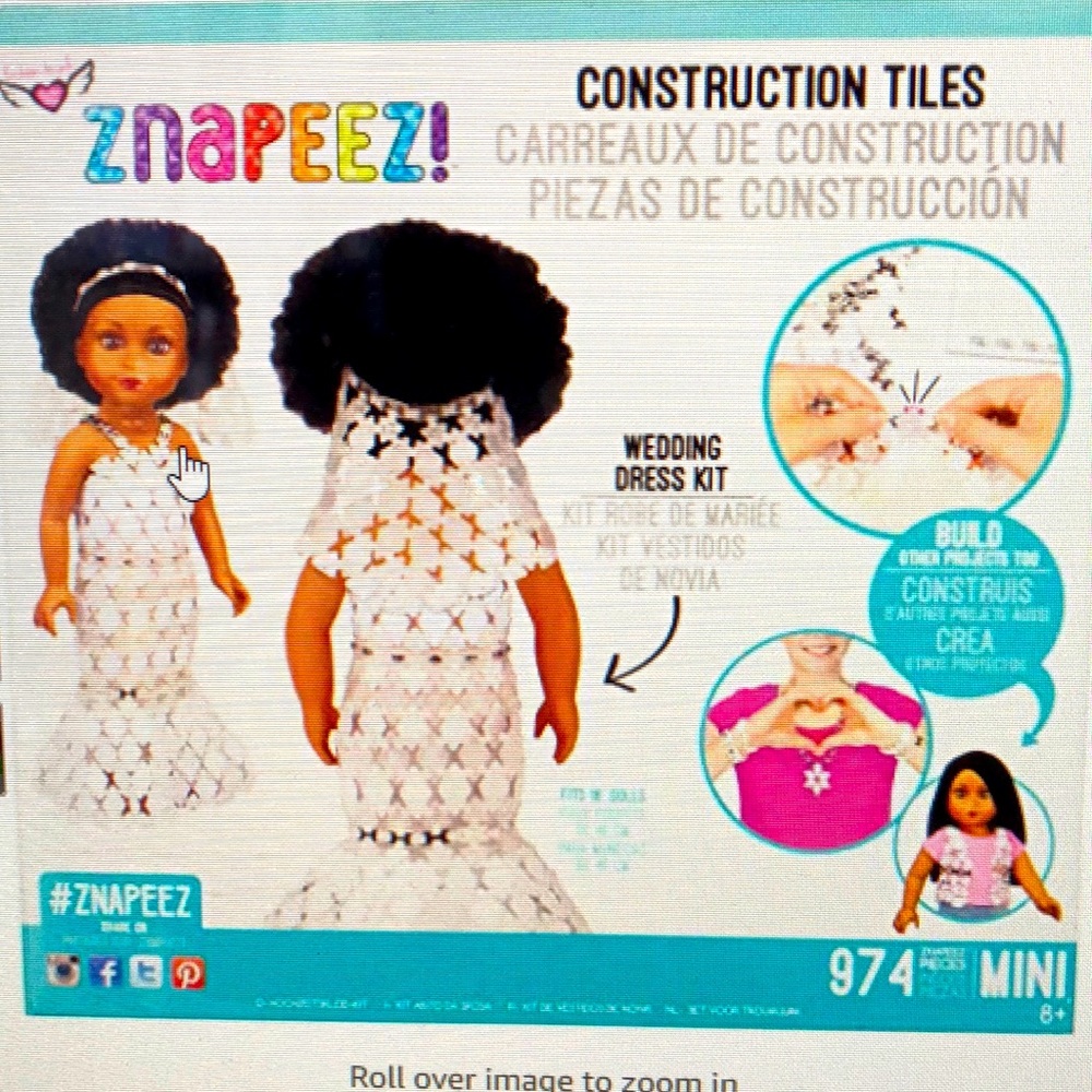 Znapeez! Dollgear wedding dress kit fits American girl doll 18in